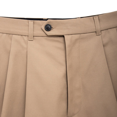 Lownn Wide Short Beige Gabardine Cotton SS24-WSHORT-834.601-5732 Degli Uberti